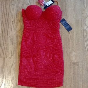 Marciano Guess red lace bodycon dress